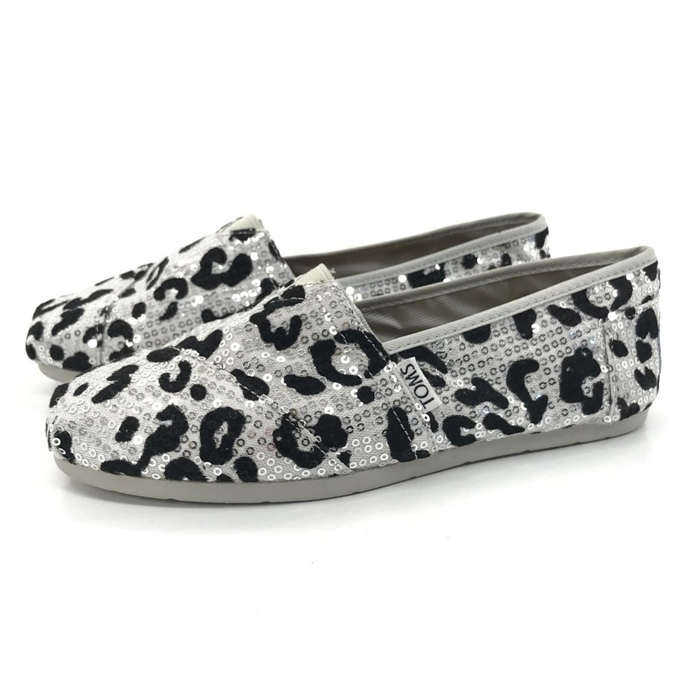 TOMS Shoes Sequin Leopard Cheetah Animal Print - Picture 2 of 8